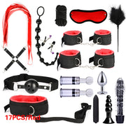 BDSM Kits Adults Sex Toys For Women Men Handcuffs Nipple Clamps