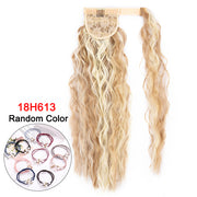 Leeons 20&#39;&#39; Synthetic Ponytail Hair pieces Heat Resistant Fiber Straight Ribbon Clip In Hair Extension 21 colors Brown Black