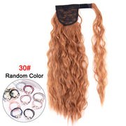 Leeons 20&#39;&#39; Synthetic Ponytail Hair pieces Heat Resistant Fiber Straight Ribbon Clip In Hair Extension 21 colors Brown Black