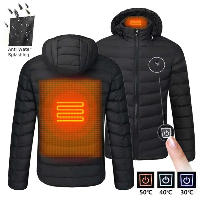 Men 9 Areas Heated Jacket USB Winter