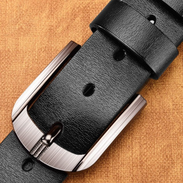 Genuine Leather For Men&#39;s High Quality Buckle Jeans Cowskin Casual Belts