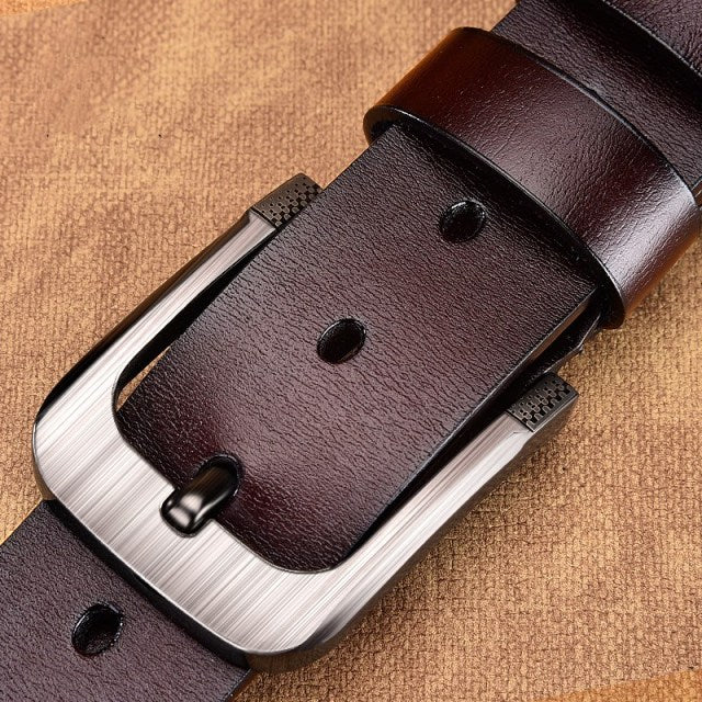 Genuine Leather For Men&#39;s High Quality Buckle Jeans Cowskin Casual Belts