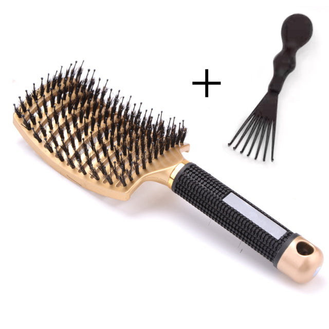 Girls Hair Scalp Massage Comb Hairbrush Bristle Nylon