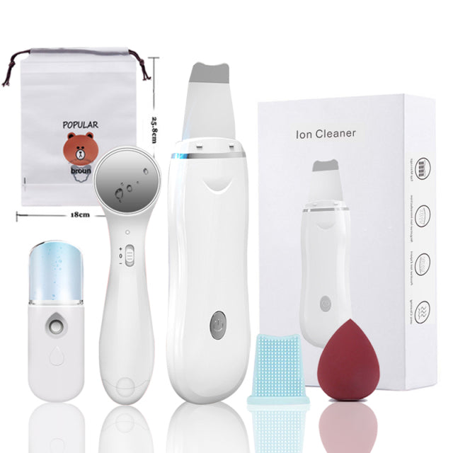 Ultrasonic Skin Scrubber Pore Cleaner 2+4 Kit