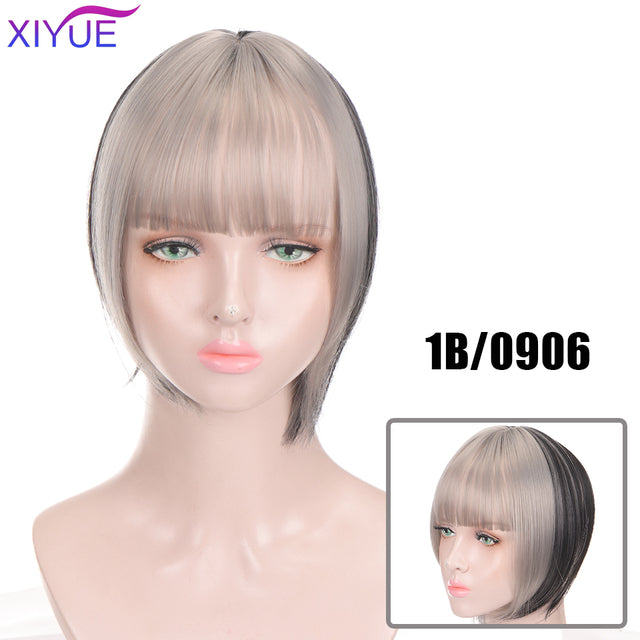 Black/Light Brown Clip In Hair Bangs Hairpiece Accessories Synthetic