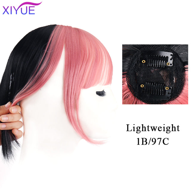 Black/Light Brown Clip In Hair Bangs Hairpiece Accessories Synthetic