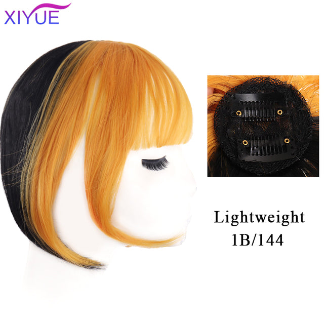 Black/Light Brown Clip In Hair Bangs Hairpiece Accessories Synthetic