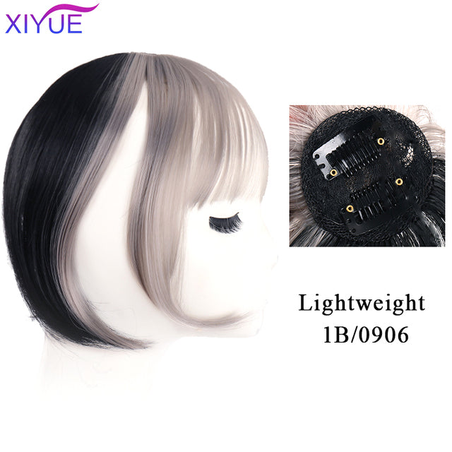 Black/Light Brown Clip In Hair Bangs Hairpiece Accessories Synthetic