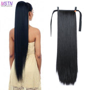 Synthetic Hair Fiber Heat-Resistant Straight Hair With Ponytail