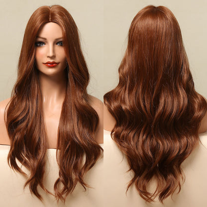 GEMMA Long Wavy Ombre Brown Purple Synthetic Wigs