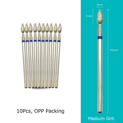HYTOOS 10pcs/Set Nail Drill Bits Diamond Cutters