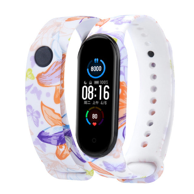 Strap For Xiaomi Mi Band 4 3 5 6 watch band Creative graffiti style