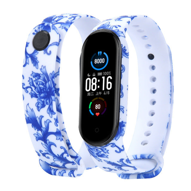 Strap For Xiaomi Mi Band 4 3 5 6 watch band Creative graffiti style