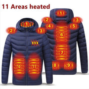 Men 9 Areas Heated Jacket USB Winter