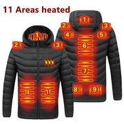 Men 9 Areas Heated Jacket USB Winter