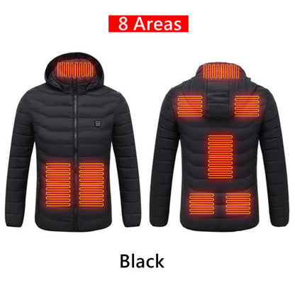 Men 9 Areas Heated Jacket USB Winter