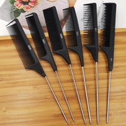 Professional Hair Tail Comb Salon Cut Comb Styling Stainless Steel Spiked