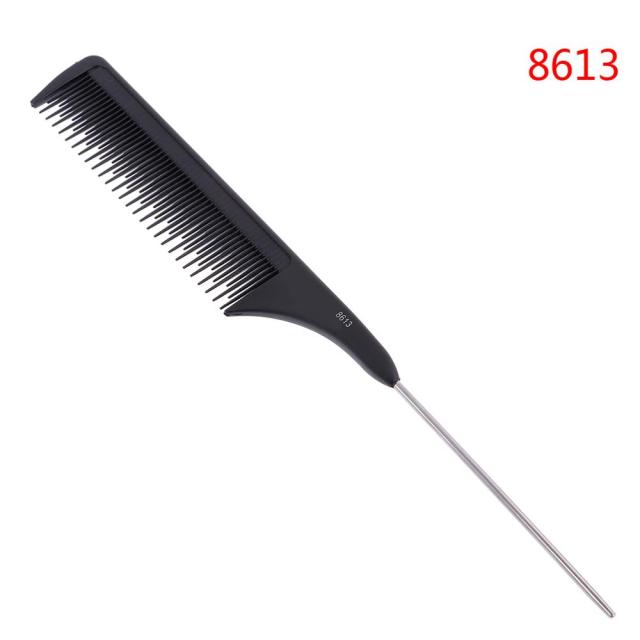 Professional Hair Tail Comb Salon Cut Comb Styling Stainless Steel Spiked