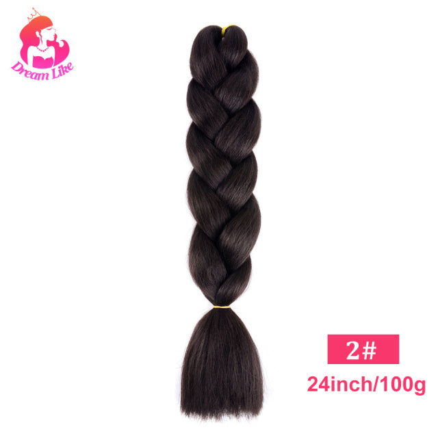 Dream Like 24 inch Ombre Color Synthetic Hair Braids Pre Stretched Wholesale