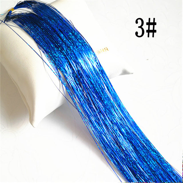 Sparkle Hair Tinsel Rainbow Colored Strands Girl Headwear Hair Laser False Hair Extensions Bling Decoration Glitter Strips Party
