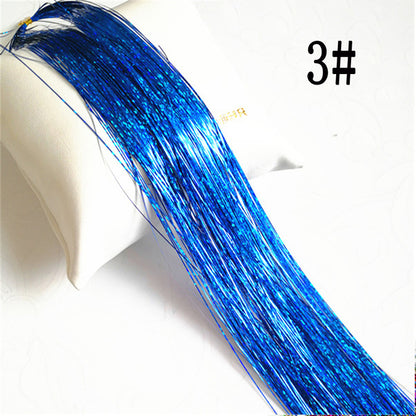 Sparkle Hair Tinsel Rainbow Colored Strands Girl Headwear Hair Laser False Hair Extensions Bling Decoration Glitter Strips Party