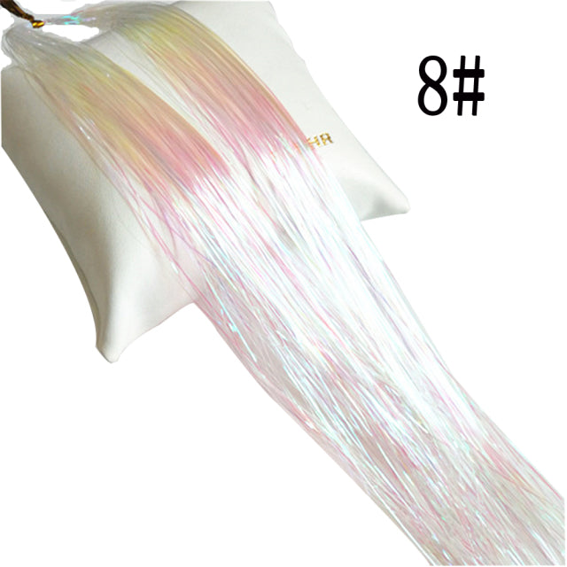 Sparkle Hair Tinsel Rainbow Colored Strands Girl Headwear Hair Laser False Hair Extensions Bling Decoration Glitter Strips Party