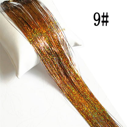Sparkle Hair Tinsel Rainbow Colored Strands Girl Headwear Hair Laser False Hair Extensions Bling Decoration Glitter Strips Party