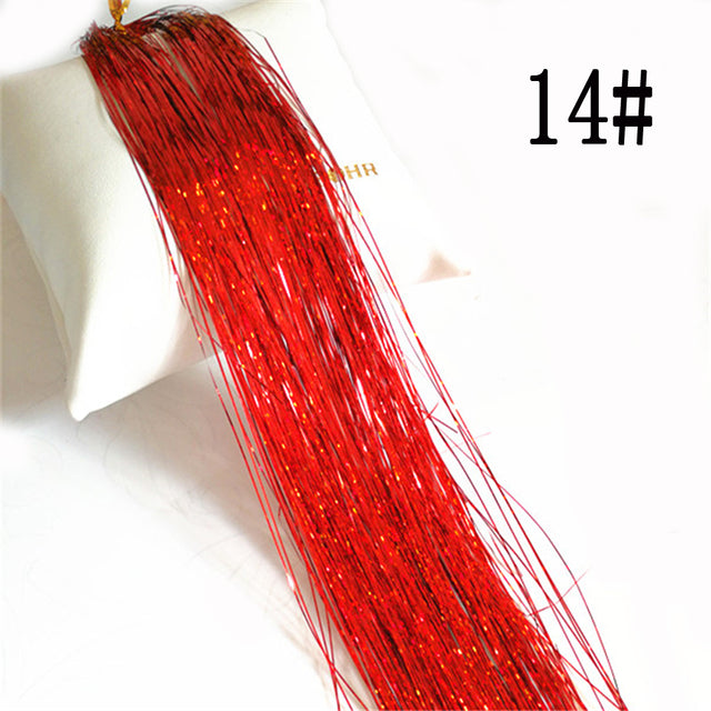 Sparkle Hair Tinsel Rainbow Colored Strands Girl Headwear Hair Laser False Hair Extensions Bling Decoration Glitter Strips Party