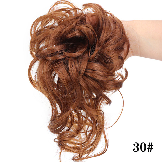 LUPU Synthetic Hair Bun Chignon Messy Curly Hair