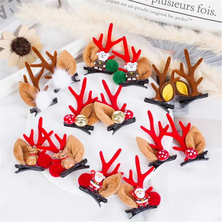 Christmas Cute Antler Hair Clips