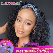 Headband Wig Human Hair Kinky Curly MYLOCKME Glueless Full Machine