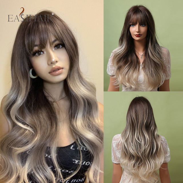 EASIHAIR Ombre Brown Light Blonde Platinum