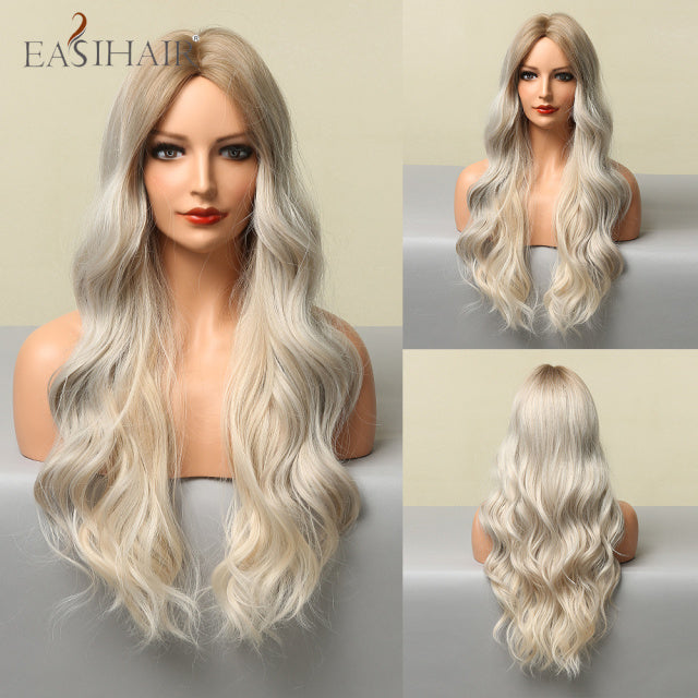 EASIHAIR Ombre Brown Light Blonde Platinum