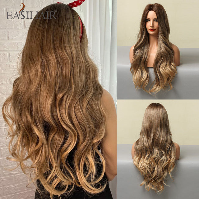 EASIHAIR Ombre Brown Light Blonde Platinum