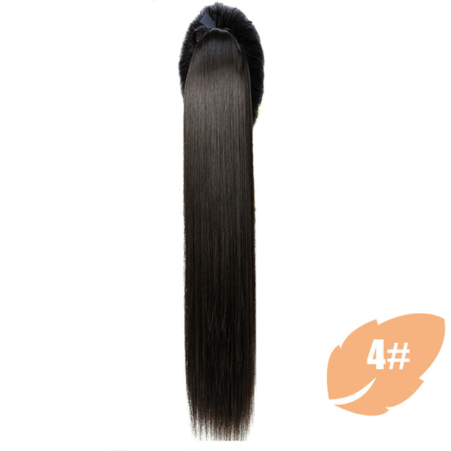 Synthetic Hair Fiber Heat-Resistant Straight Hair With Ponytail