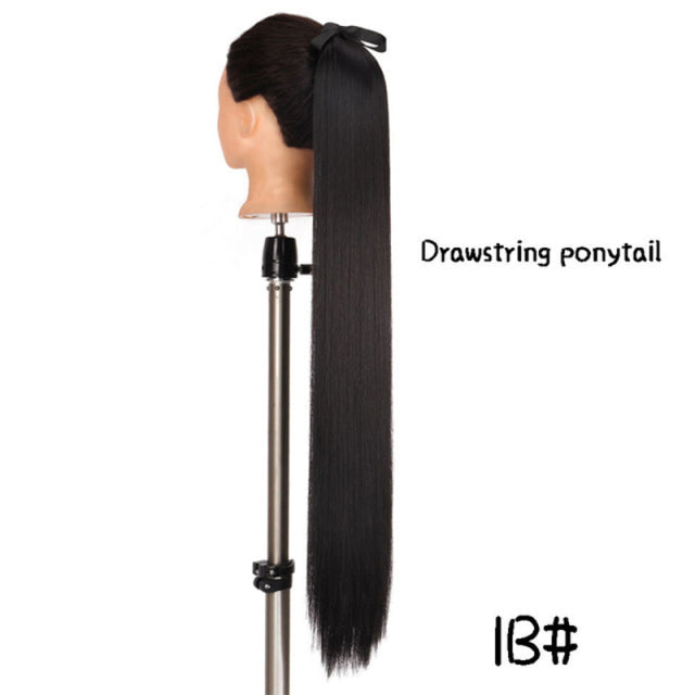 Synthetic Hair Fiber Heat-Resistant Straight Hair With Ponytail