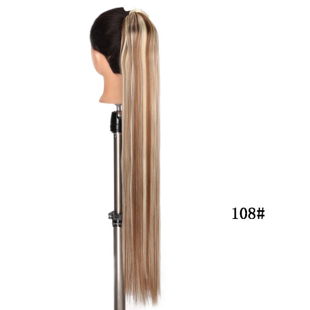 Synthetic Hair Fiber Heat-Resistant Straight Hair With Ponytail