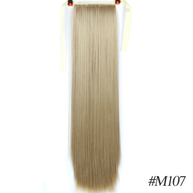 Synthetic Hair Fiber Heat-Resistant Straight Hair With Ponytail