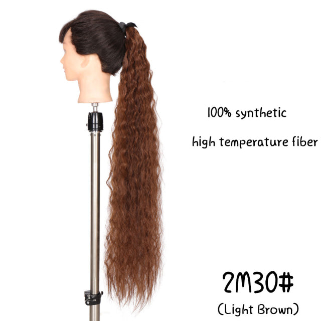 Synthetic Hair Fiber Heat-Resistant Straight Hair With Ponytail