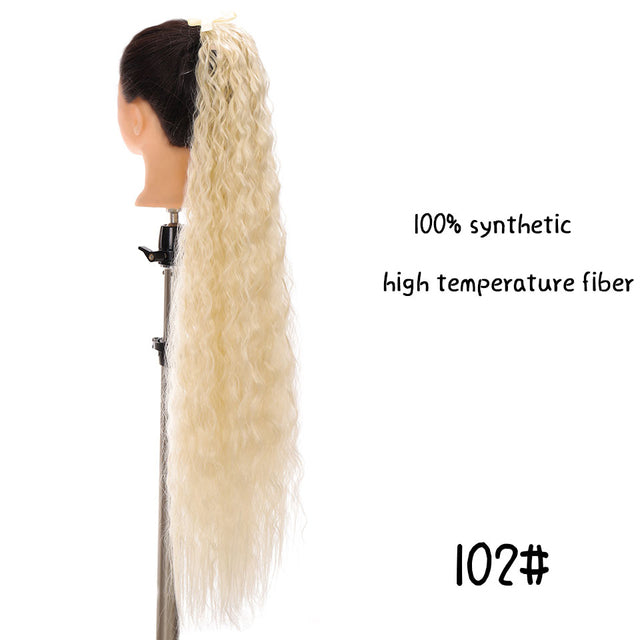 Synthetic Hair Fiber Heat-Resistant Straight Hair With Ponytail