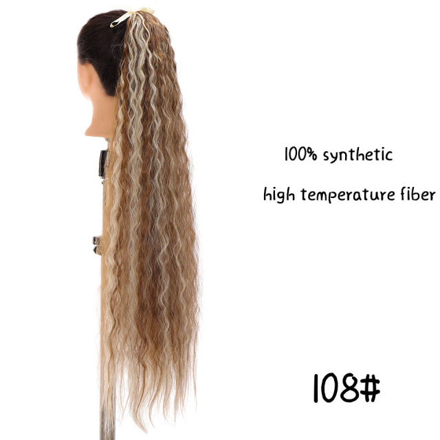 Synthetic Hair Fiber Heat-Resistant Straight Hair With Ponytail