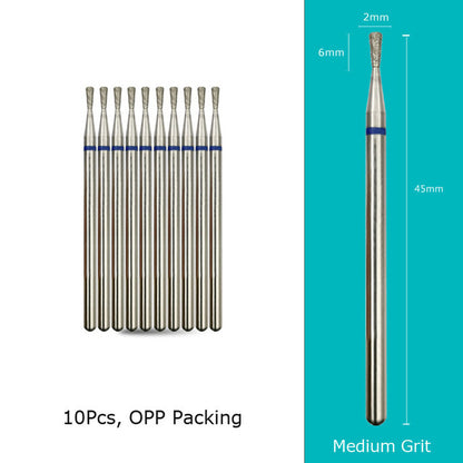 HYTOOS 10pcs/Set Nail Drill Bits Diamond Cutters