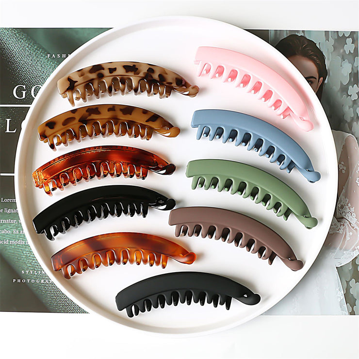 Frosted Hair Clips Solid Color Banana Clip