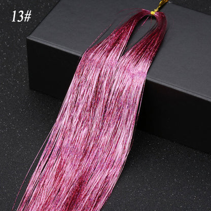 Sparkle Hair Tinsel Rainbow Colored Strands Girl Headwear Hair Laser False Hair Extensions Bling Decoration Glitter Strips Party