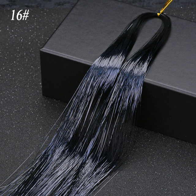 Sparkle Hair Tinsel Rainbow Colored Strands Girl Headwear Hair Laser False Hair Extensions Bling Decoration Glitter Strips Party