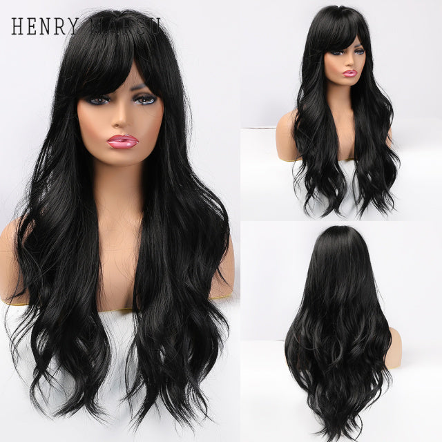 HENRY MARGU Long Natural Wavy Platinum Blonde Wigs