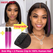 Short Bob Wig Bone Straight Human Hair Wigs