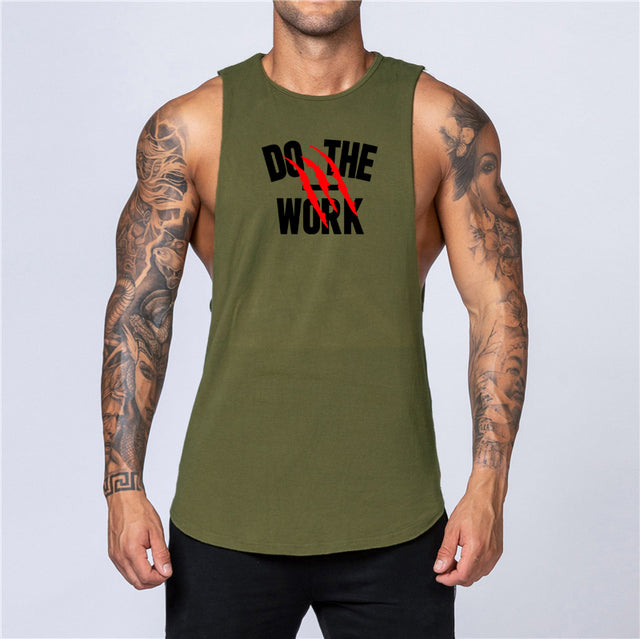 Cotton Workout Gym Tank Top Mens Muscle Sleeveless Sportswear Shirt