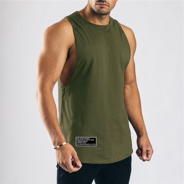 Cotton Workout Gym Tank Top Mens Muscle Sleeveless Sportswear Shirt