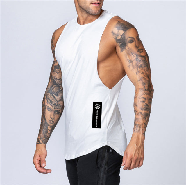 Cotton Workout Gym Tank Top Mens Muscle Sleeveless Sportswear Shirt